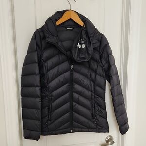 L NWOT Women's  Charcoal Black Packable Down Jacket - Paradox